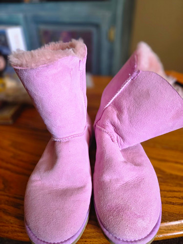 Ugg bailey button pink suede - bailey,